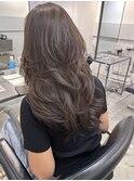 小顔黒髪オリーブグレーココアベージュボブ髪質改善ブリーチ新宿