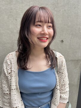 ハル ヘアスタジオ(haRu hair studio) ミディアムレイヤーカット×ラベンダーカラー