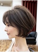 ◇大人可愛い20代30代40代50代前下がりショートボブ丸みショート