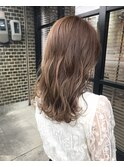ブリーチなしハイトーン透明感ベージュ×ゆるふわウェーブ