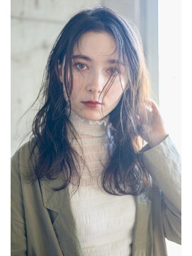 エムクランメイクス 原宿 表参道(m.clan MAKE'S) かきあげロング/大人かわいい/くせ毛風パーマ/ウェットヘア/前髪