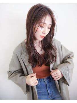 メノン 茨木店(Menon) ロング×デジタルパーマ×ブラウンベージュ　前髪