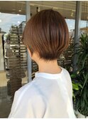艶髪丸みショート/ブラウン