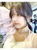 サイドバングおくれ毛小顔カットくびれヘアナチュラルカール