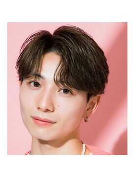 オーシャントーキョー 渋谷神南(OCEAN TOKYO) ハイライトミルクティーベージュツーブロックメンズマッシュ