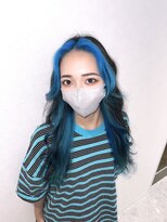 ビューティースタイルクラブ(BEAUTY STYLE CLUB)&nbsp;夏カラーターコイズブルーフェイスフレーミングインナーカラー