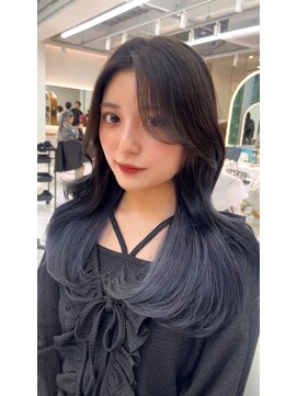 ロンドルピナス 小倉(Lond Lupinus) ミディアムヘア暗めカラー/デザインカラー/フェイスフレーミング