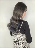 グレージュ×ネイビーインナー(ブルー/グレー/シルバー/青系)