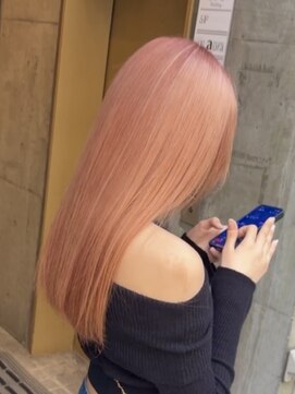   暖色ベージュ/ピンクベージュ/ダブルカラー/ケアブリーチ