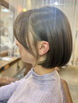 クオリア(QUALIA)&nbsp;透明感オリーブベージュ×小顔顔周りボブ/髪質改善 柏 20代30代