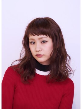 ニル(NiL) 【NiL】ベリーピンク　ミディアムウェーブ　うぶバング　眉上