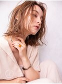 キャラメルベージュ ニュアンス 小顔補正立体カット 透明感