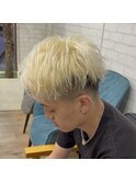 フェードアップバング/メンズハイトーンカラー/ブリーチカラー