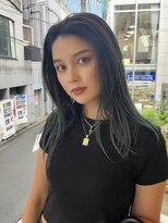 ヘアー アレス(hair ales)&nbsp;グリーンカラー グラデーションカラー ブリーチヘア