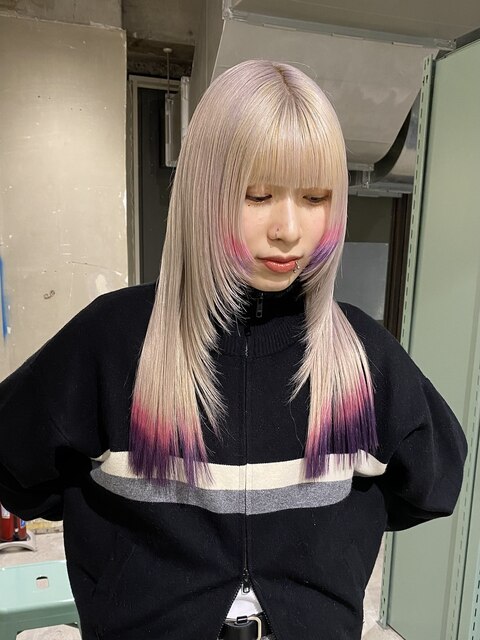 ホワイトシルバー＋pink purple design