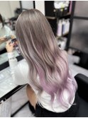 【lamchele】シルバーグレージュ×シールエクステ