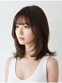 ミディアム/顔周り/レイヤーカット/ハイライト/本八幡