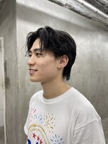 ソーコ 渋谷(SOCO) メンズカットメンズセンターパートニュアンスパーマ渋谷学割