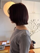 ライン(LINE)&nbsp;レイヤーボブ/ボブ/カシスカラー/似合わせカット