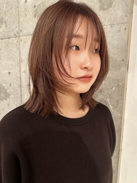 アンガーデン(Une GARDEN) ミディアムレイヤー/ぷつっとミディアム/モカブラウン