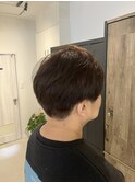 ツーブロックショート×べジュブラウン