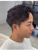 フェザーショートセンターパート表参道大人カジュアル