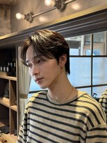 メンズココ メンズパーマ 韓国ヘア 日本橋店(MENS COCO)&nbsp;シースルーセンターパート ダウンパーマ