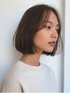 ロディーナ 大口 新子安(rodina) ダークパープル/ナチュラルショート/夏のヘアアレンジ/大口子安