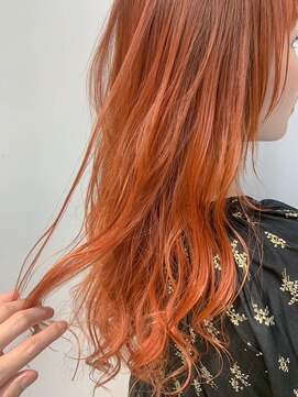 テトヘアー(teto hair) オレンジベージュ、グラデーションカラー、オレンジカラー