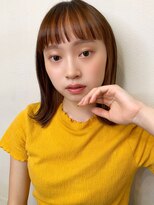 【山田】バングカラーインナーカラー外ハネストレートミディ