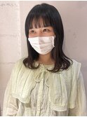 【中澤彩乃】ワイドバング前髪切りっぱなしミディアムグレージュ