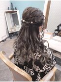 #ハーフアップ #シルバー