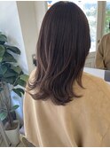 寒色系カラーのレイヤーミディアム赤みを抑えたショコラカラー