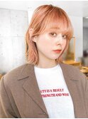 Say.外ハネボブウェーブヘア暖色カラー外ハネボブボブルフ表参道