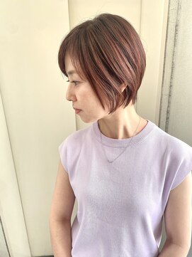 ヘアーデザイン シュシュ(hair design Chou Chou by Yone) ピンクベージュ&大人ショートボブ♪