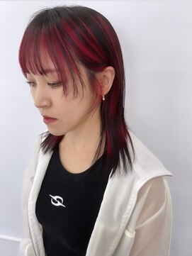 ヘアー アレス(hair ales) ●アンブレラカラー チェリーレッド フェイスラインミニレイヤー