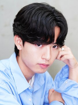 メンズヘアセンス 渋谷(MEN'S HAIR SENSE) センターパート/カルマパーマ/アッシュブラック/ウルフ/メンズ