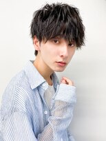 20代30代韓流☆ツイストパーマショートマッシュアッシュブラック