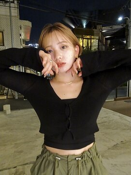 ルル 表参道(lulu.) ボブ 切りっぱなしボブ ボブウルフ ミルクティーベージュ【Riku