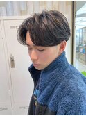 メンズカットアッシュブラックカルマパーマベリーショート渋谷