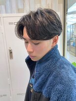 メンズカットアッシュブラックカルマパーマベリーショート渋谷