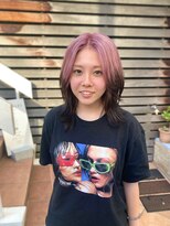 ヘアー アレス(hair ales) 似合わせカット　ウェーブミディアム　メルティカラー