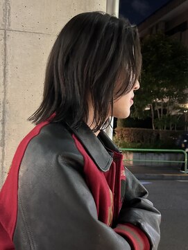 メゾンアクア 表参道(Maison ACQUA) =メンズボブ/ダークアッシュ/ニュアンスパーマ/メンズウルフ