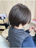 白髪ぼかし×ショートボブ