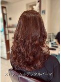 コテ巻き風　ストレート　デジタルパーマ