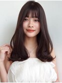 cote ミディアム　レイヤー　くびれ　ベージュ　丸顔