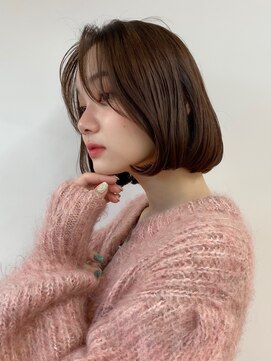 オムニス 表参道(Omnis) ショートボブパーマ丸顔前髪あり絶壁解消20代30代内巻き韓国ヘア