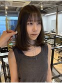 艶感ブリーチなしダブルカラーでできるオリーブカラー★夏カラー