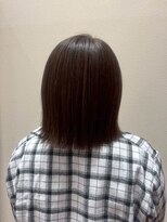 アクセ&nbsp;艶髪ナチュラルブラウンワンカラー×小顔くびれボブ20代30代40代