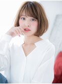 海浜幕張/髪質改善/斜めバング×小顔ミニマルボブh